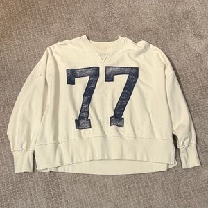 Aerie Cream Sweatshirt with Navy Numbers
